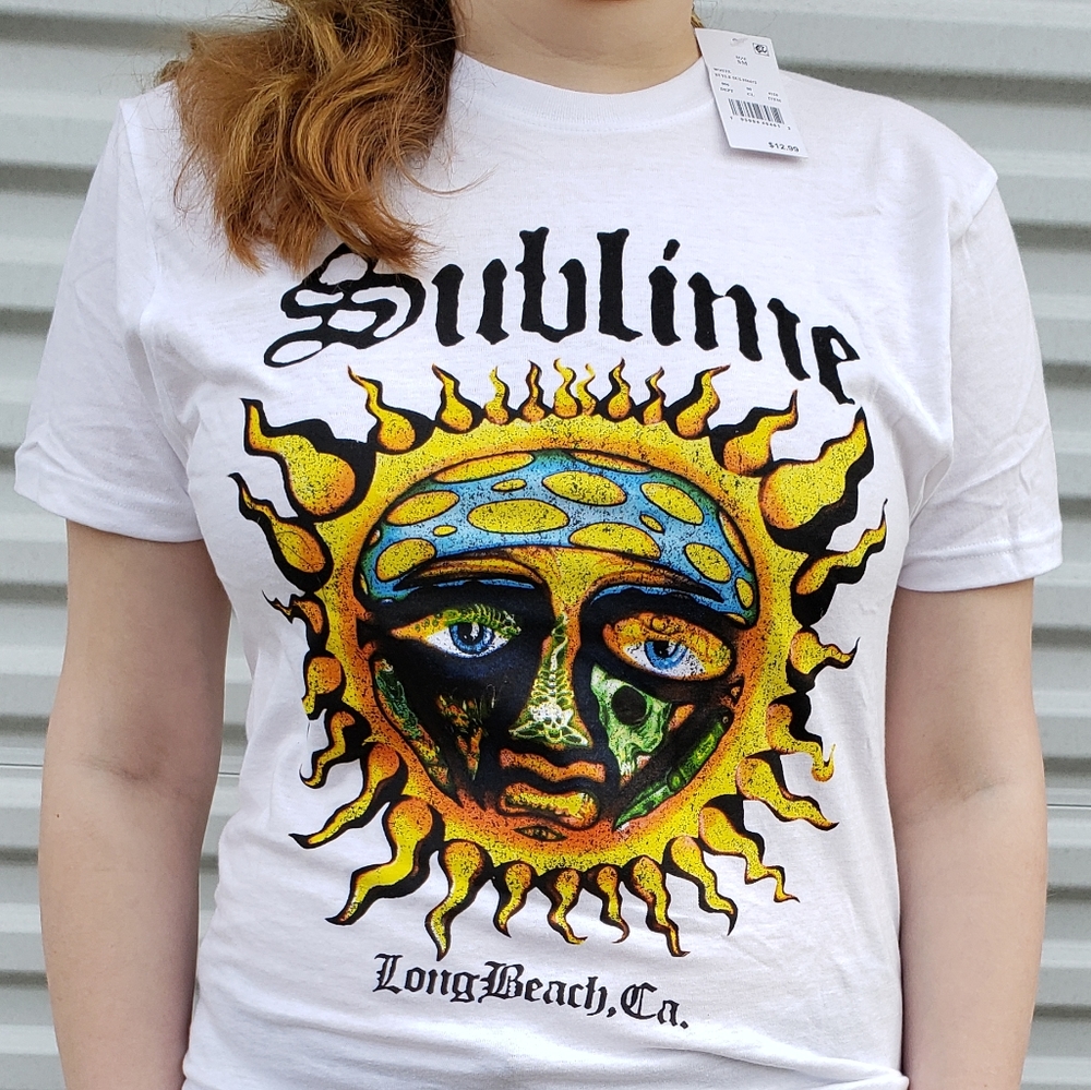 Women's Sublime Short Sleeve Graphic T-Shirt Size Small in White